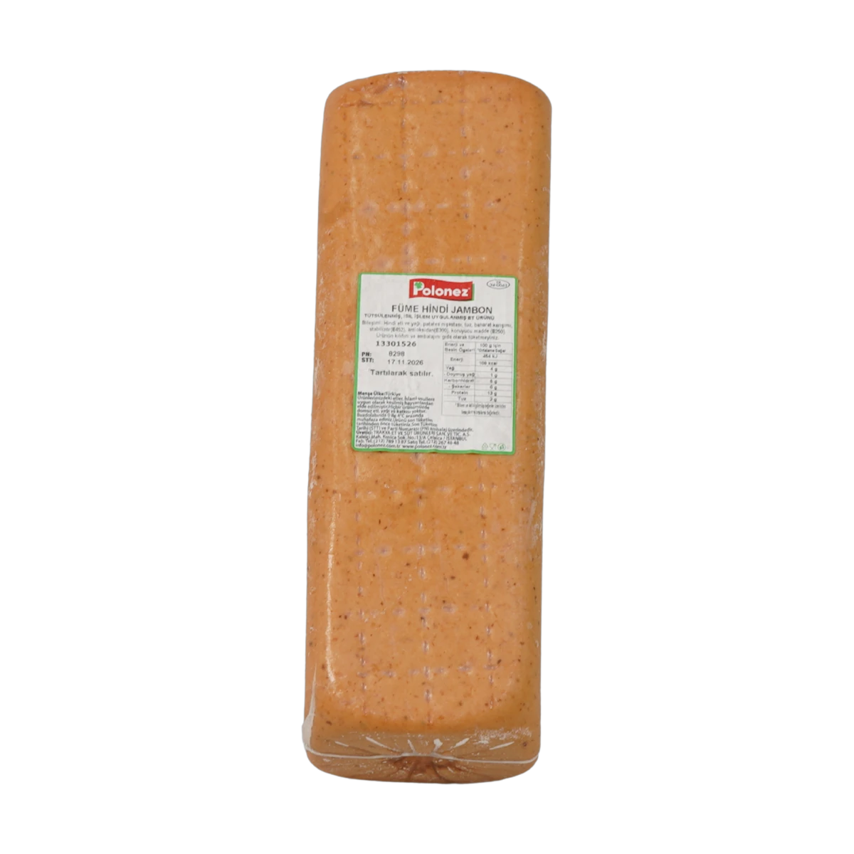 Polonez Füme Hindi Jambon Dilimli (Vakum Paket)