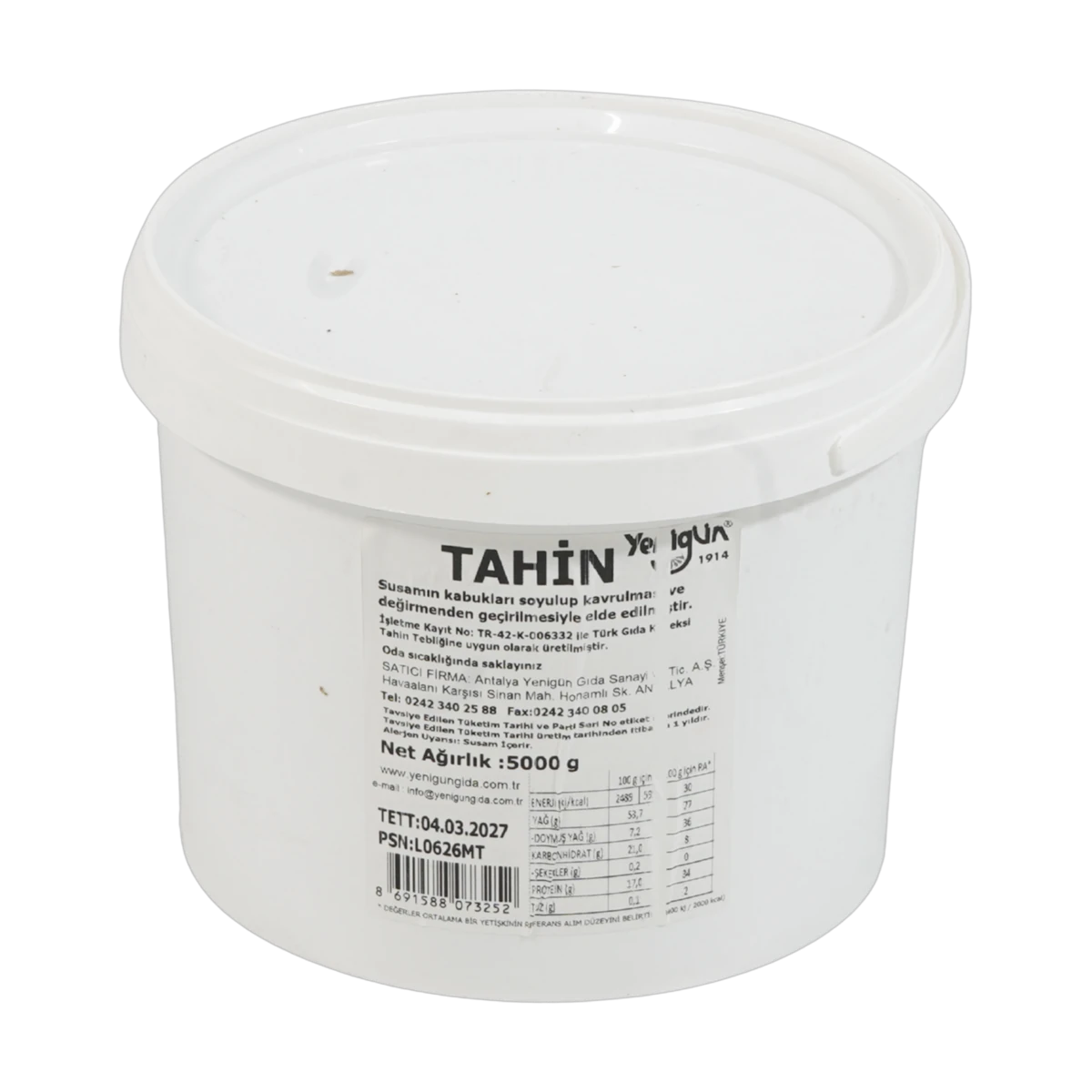 Yenigün Çifte Kavrulmuş Tahin (5000g Kova)