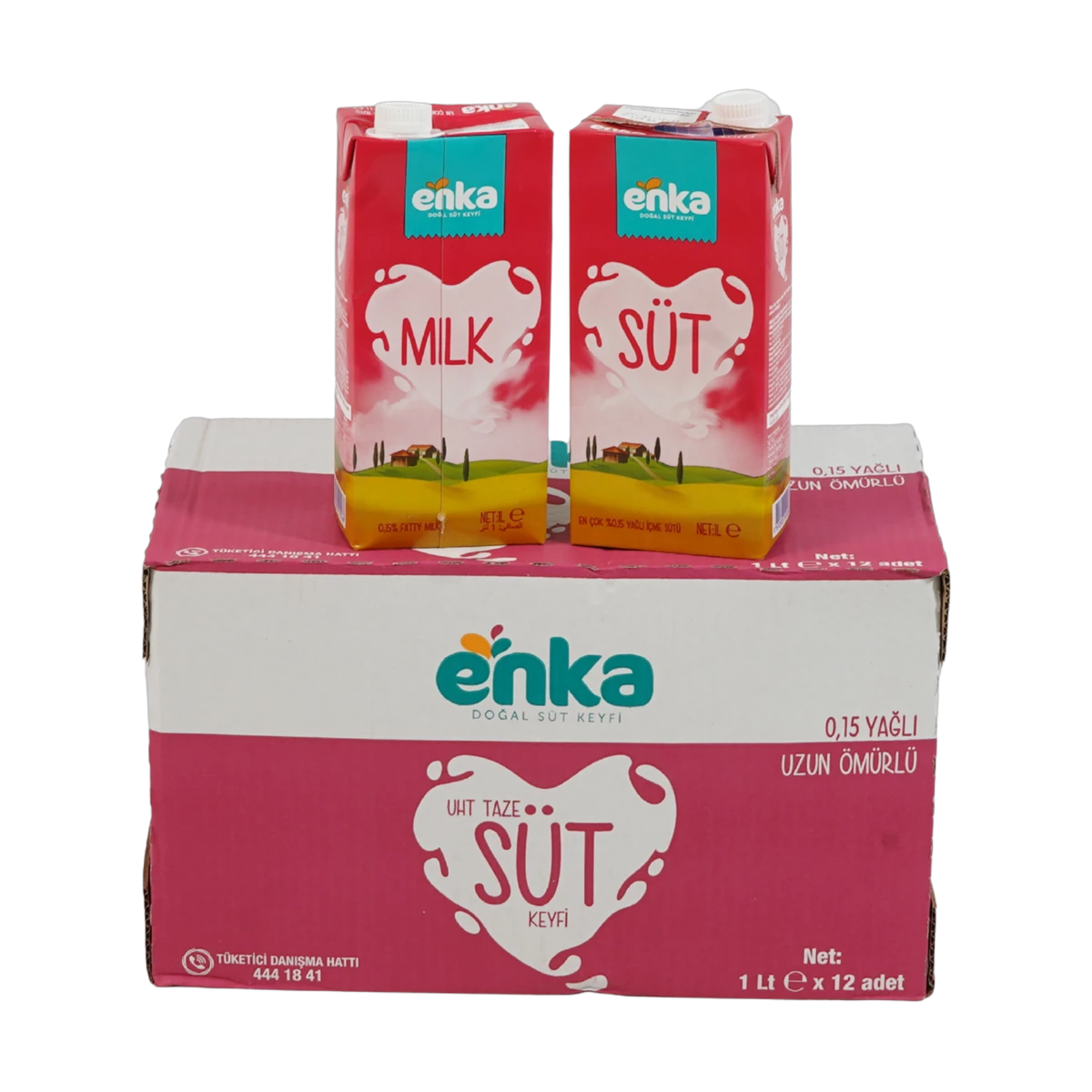 Enka Doğal Süt Keyfi Taze UHT Süt 0.15 Yağlı (12 x 1L Koli)