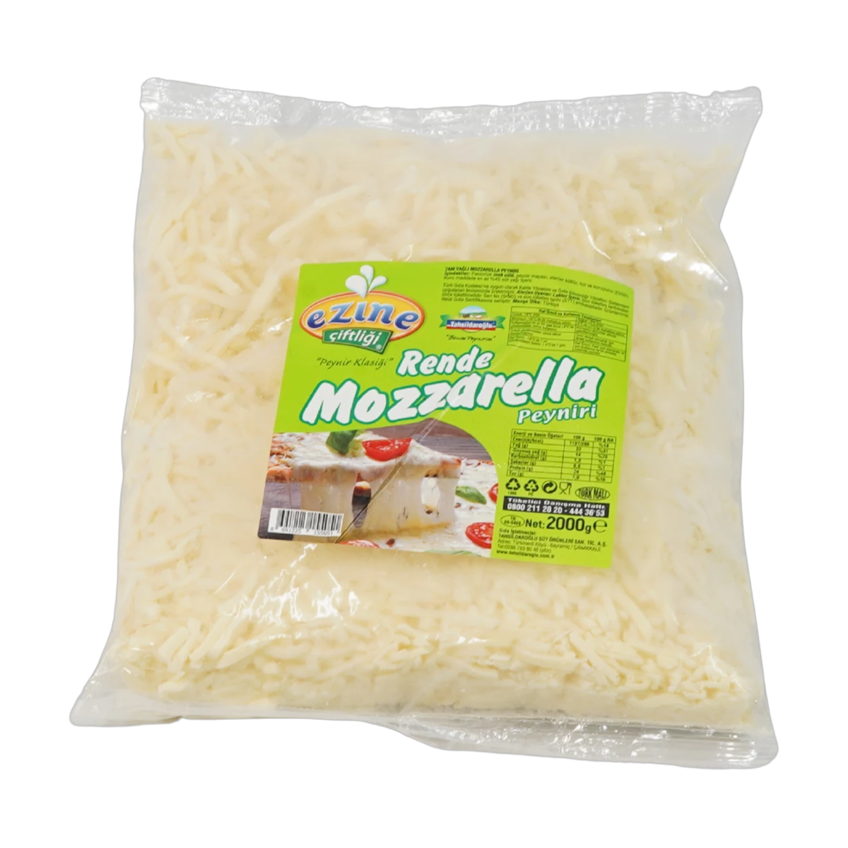 Tahsildaroğlu Ezine Çiftliği Rende Mozzarella (2000g Paket)