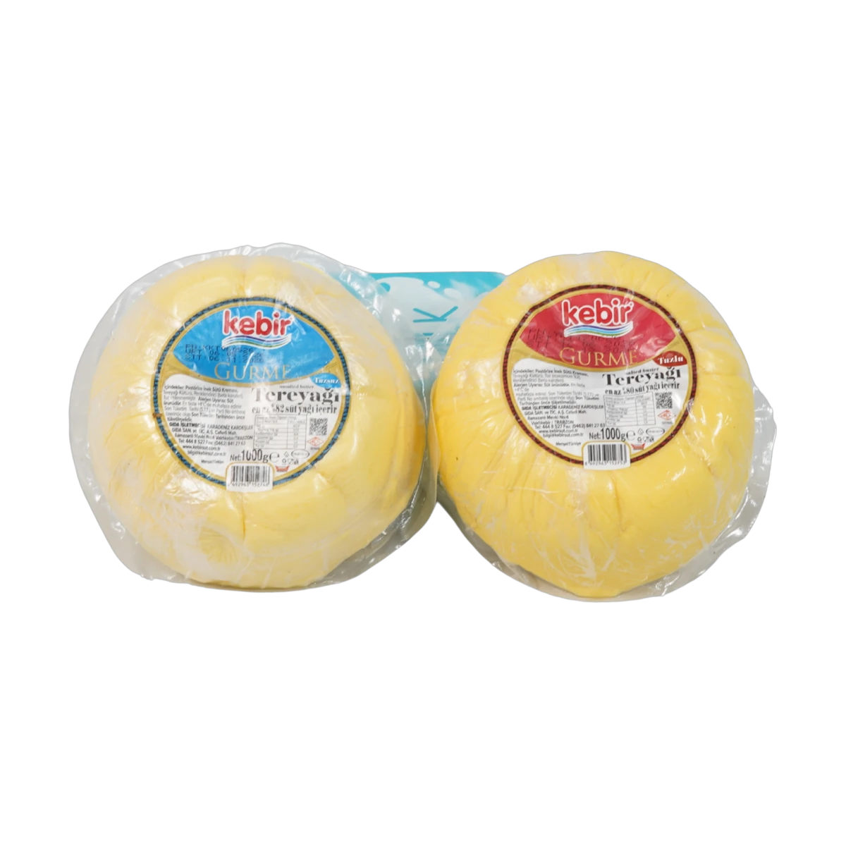 Kebir Gurme Yayık Tereyağı Küre Paket (Tuzlu & Tuzsuz 1000g)