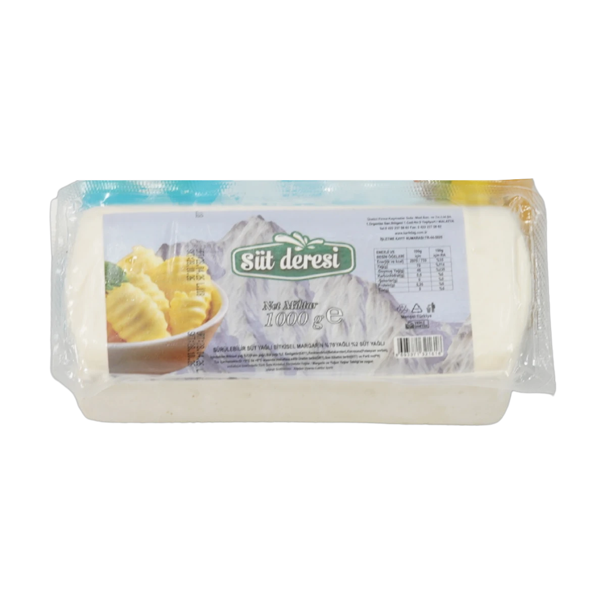 Süt Deresi Sürülebilir Süt Yağlı Bitkisel Margarin (1000g Blok)