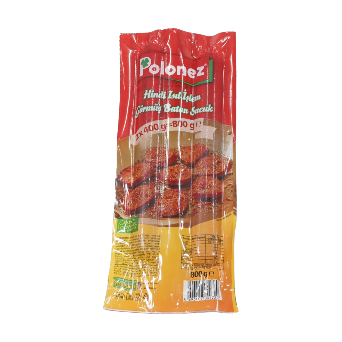 Polonez Hindi Isıl İşlem Görmüş Baton Sucuk (2 x 400g = 800g)